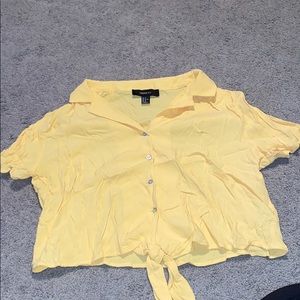 Yellow Collared Crop Top